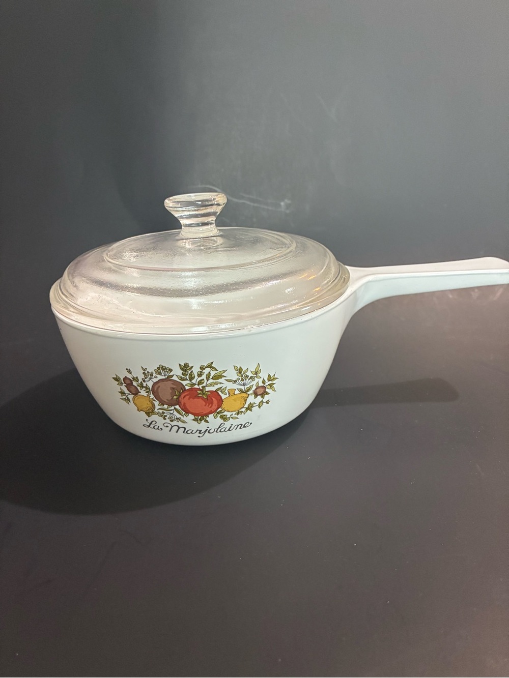 Vintage Corningware Spice of Life Saucepan with Design and Glass Lid